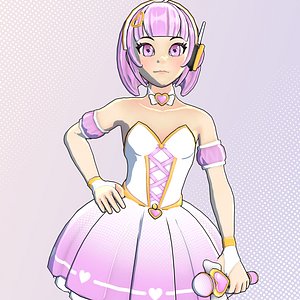 Idol - Cute anime pop star - Custom Unity shader 3D