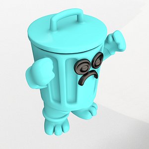 3D Recycle Bin Character