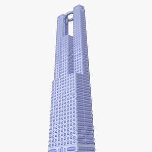 free obj model futuristic skyscraper