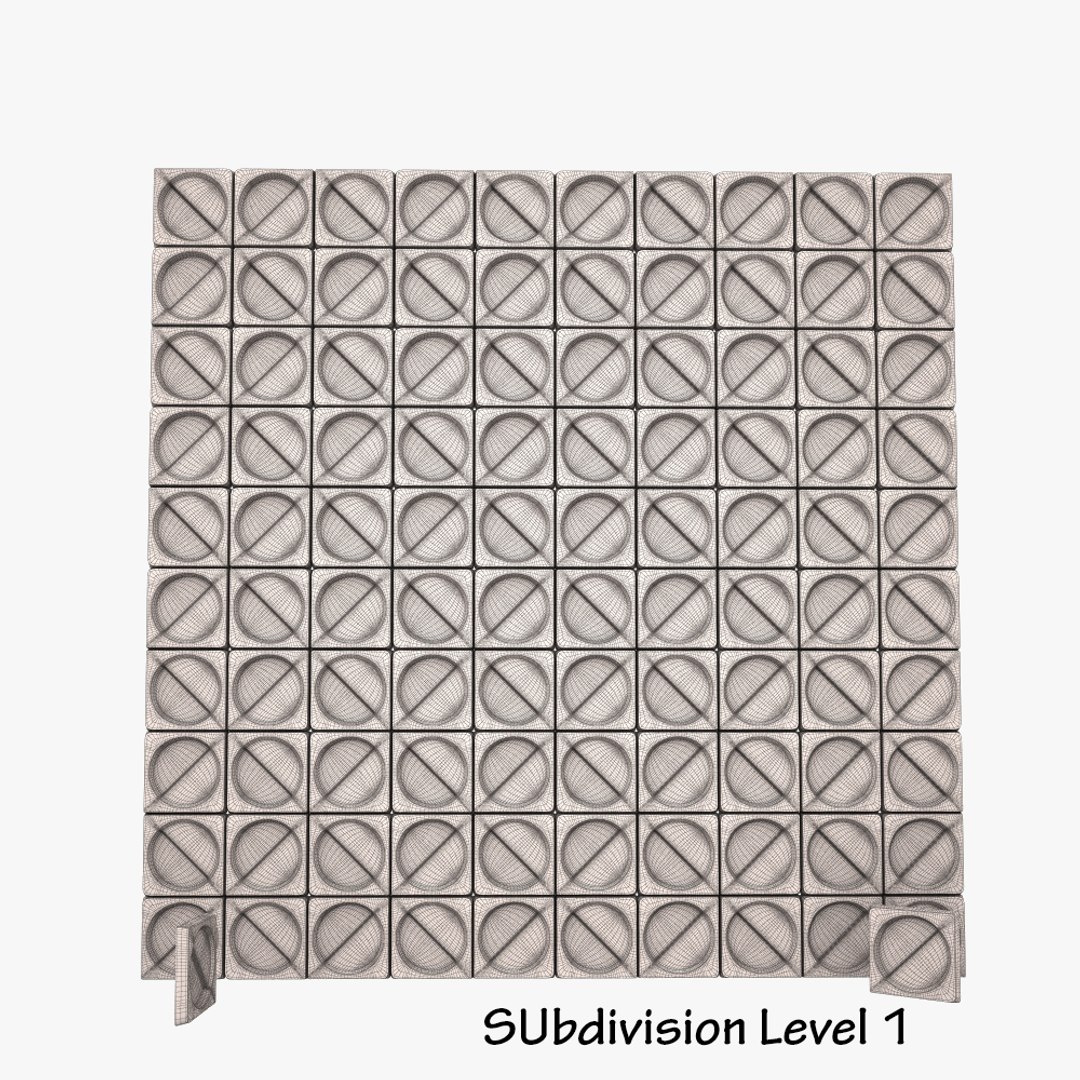 Button Wall Tile 3d Model