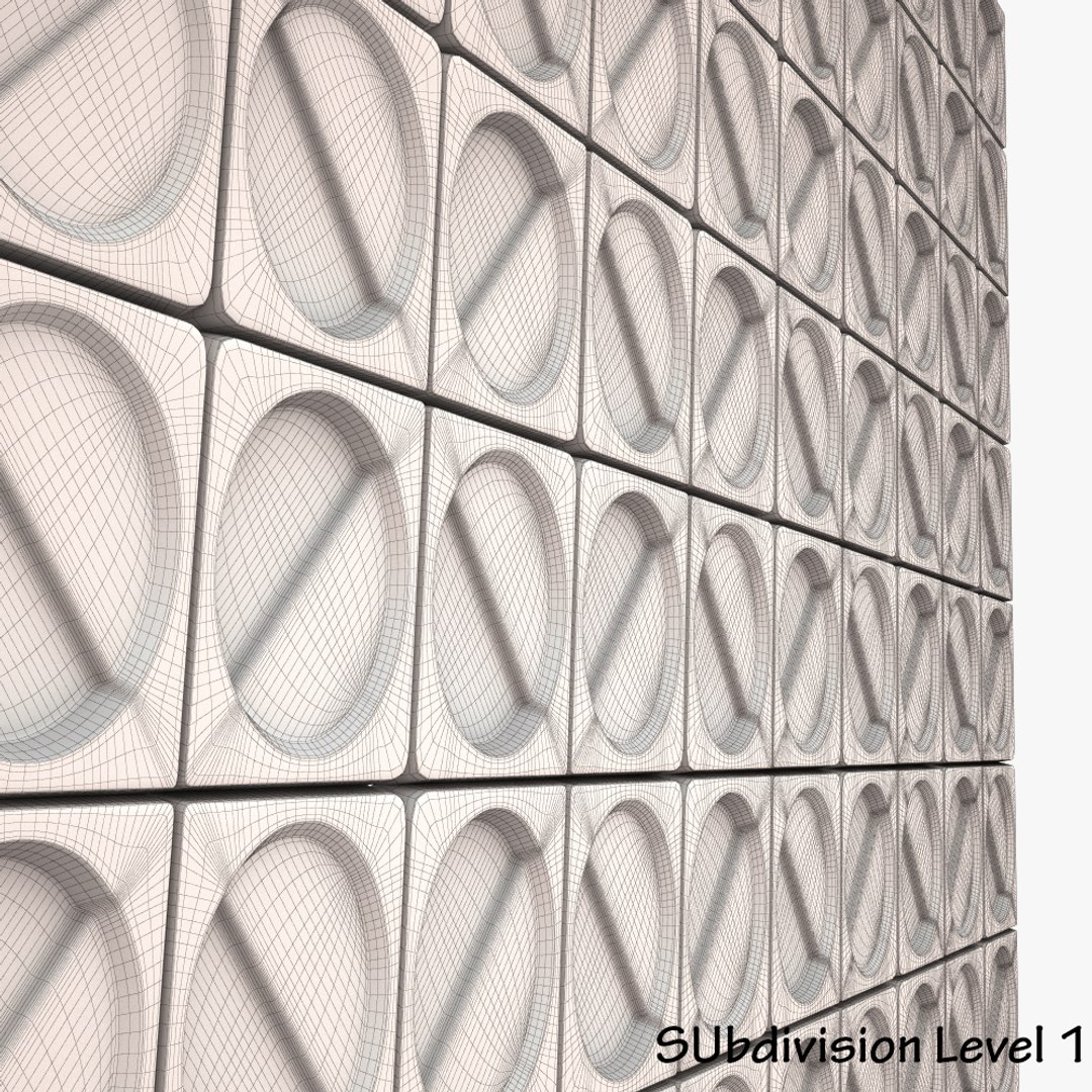 Button Wall Tile 3d Model