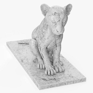 Marble Statue of Leopard Cub