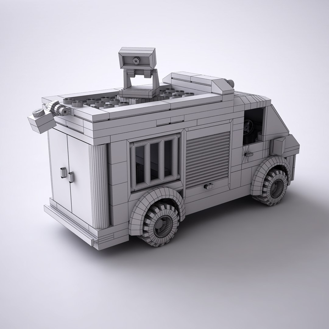 Lego Police Car and Squad 3D Model in Concept 3DExport