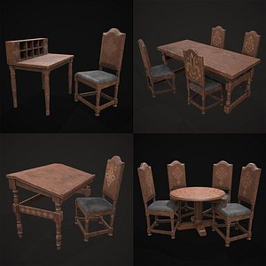 Elegant Tables and High Chairs Collection model