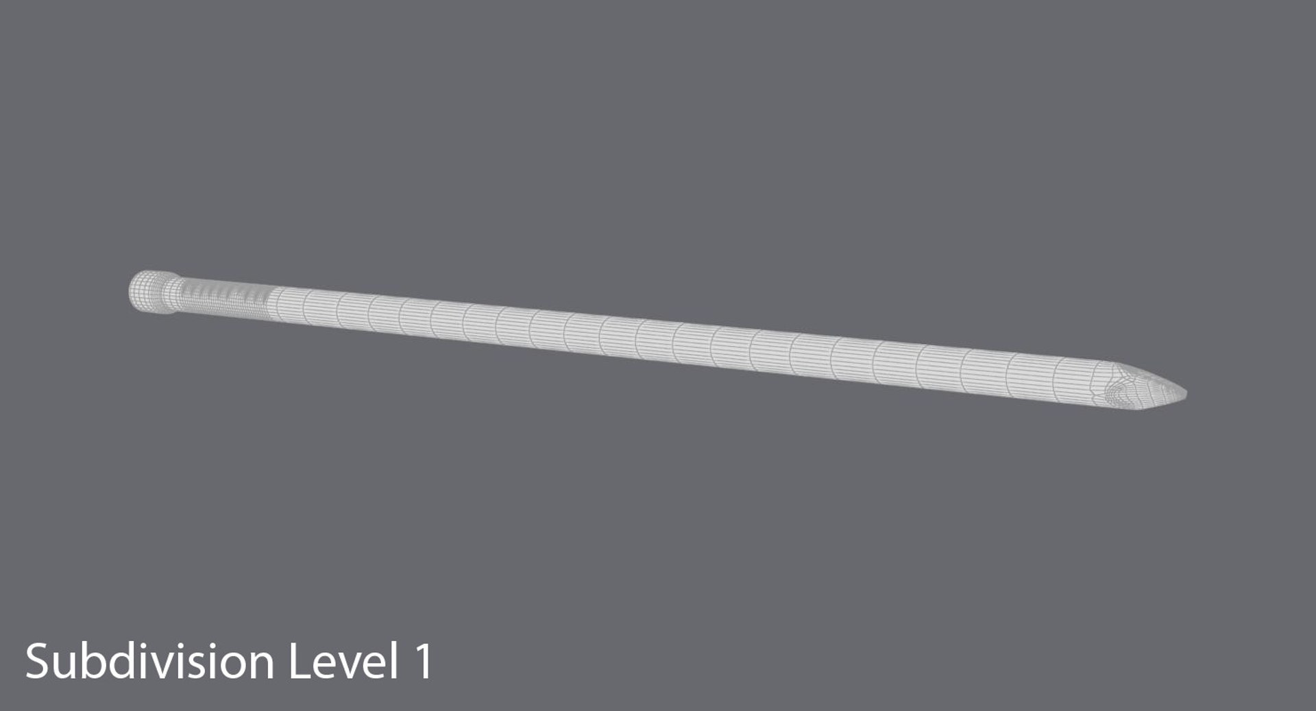 finishing nail long ridges 3d model