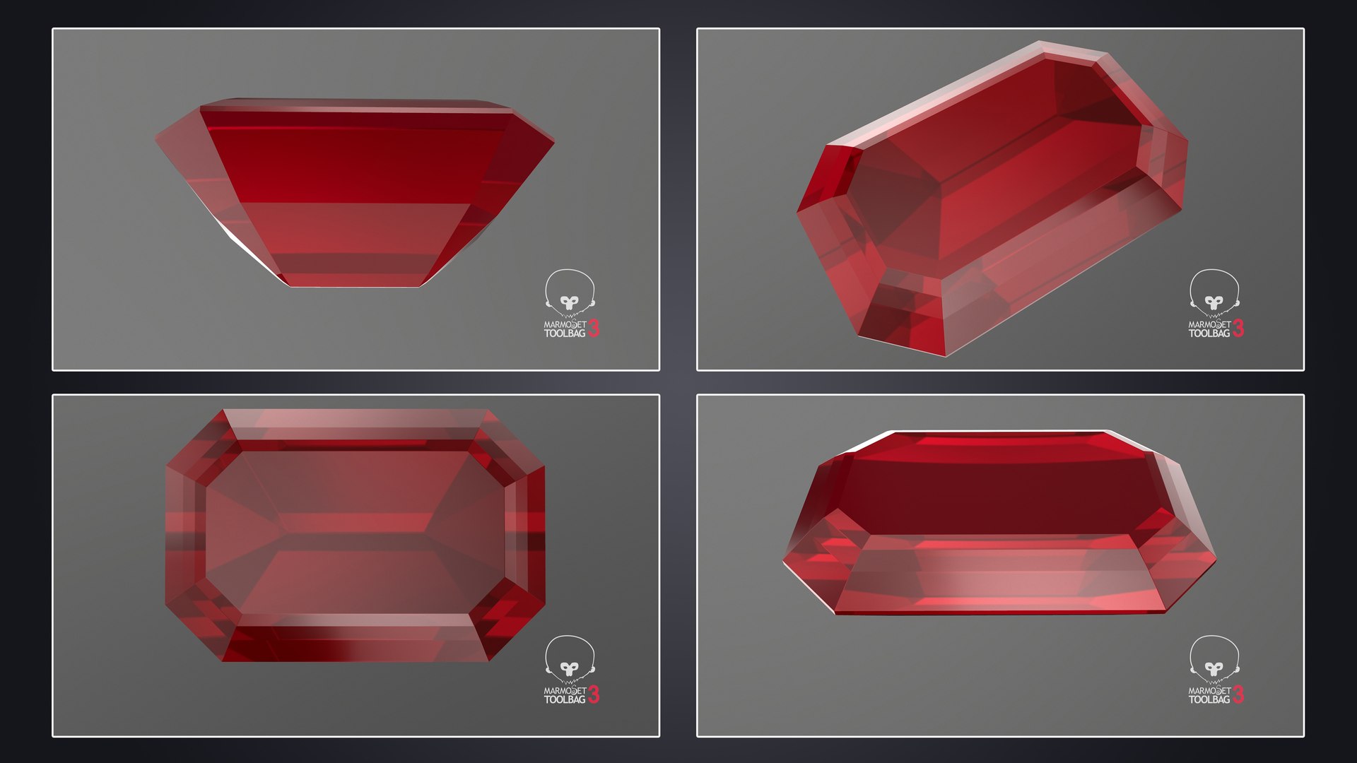 3D Ruby Stone Collection model https://p.turbosquid.com/ts-thumb/sM/oOk3jT/1v/emeraldcutruby_pbr/jpg/1719117565/1920x1080/fit_q87/a875b3800513b7d3cb85817050fc7ea4f281d9a0/emeraldcutruby_pbr.jpg