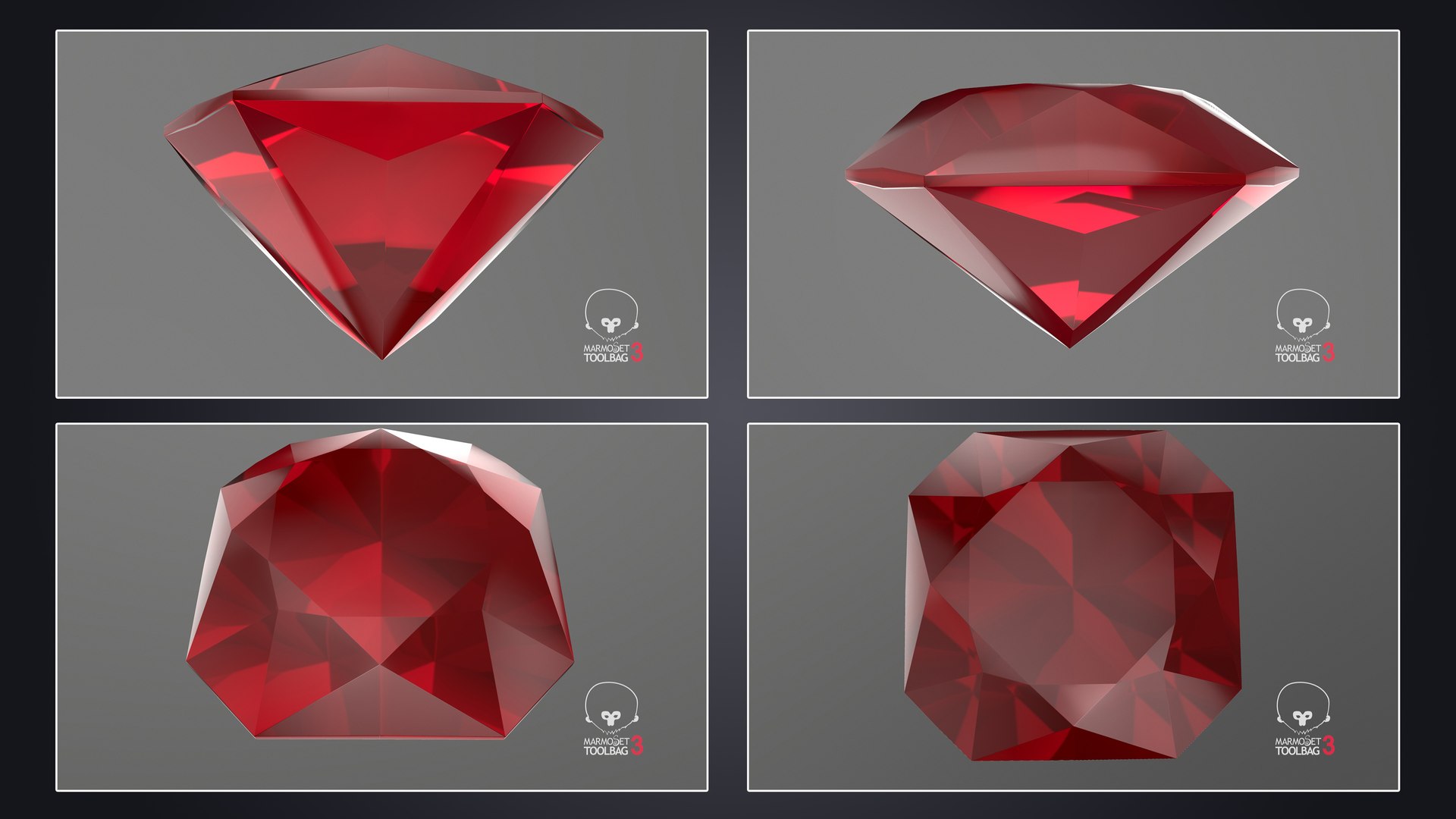 3D Ruby Stone Collection model https://p.turbosquid.com/ts-thumb/sM/oOk3jT/4m/asschercutruby_pbr/jpg/1719116533/1920x1080/fit_q87/91eccdda549d10cb0916c6d7c18e01dce2655d4e/asschercutruby_pbr.jpg