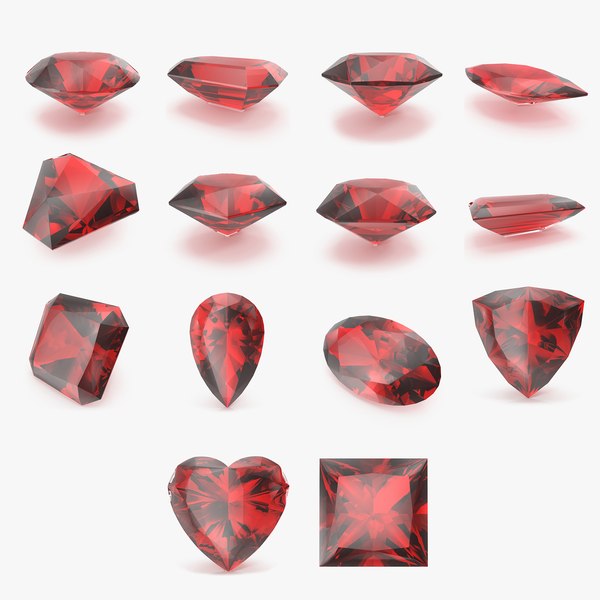 3D Ruby Stone Collection model