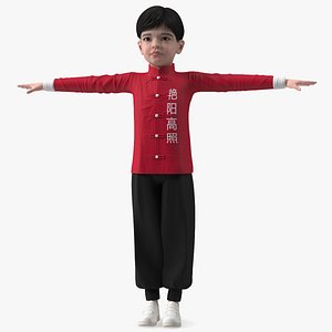 Asian Boy Traditional Costume Rigged 3D model