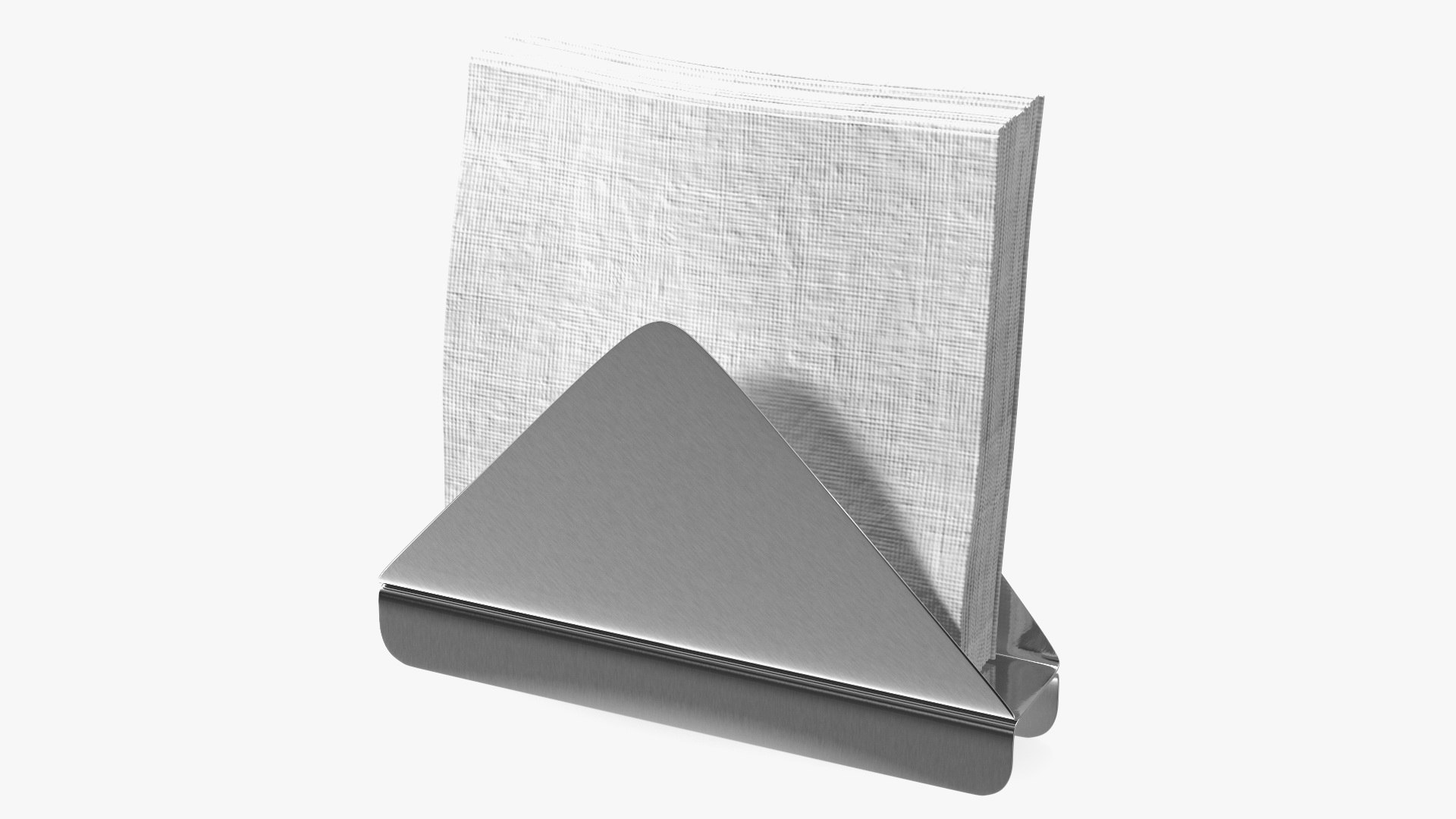 Angled Napkin Holder Brushed Stainless Steel 3D model preview