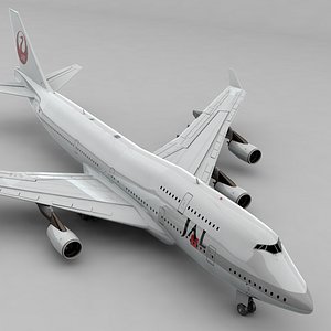 boeing 747 japan airlines 3D model