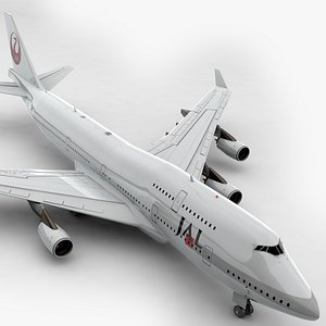 boeing 747 japan airlines 3D model