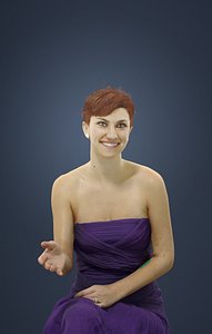 Sitting Woman Elegant Caucasian Woman In a Dress Explaining Luna