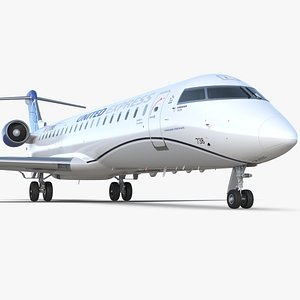 3D Bombardier CRJ550 Regional Jet United Express model