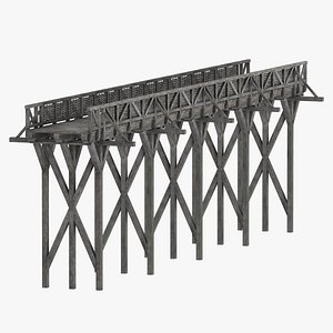 Medieval Wooden Bridge Tiled 4 Sections