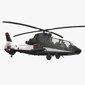 Helicopter OH-1 JGSDF Black Complex Animation --445-- 3D
