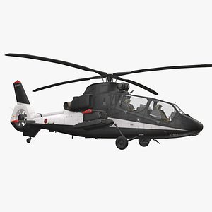 Helicopter OH-1 JGSDF Black Complex Animation --445--