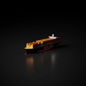 3D Container Ship Cargo model