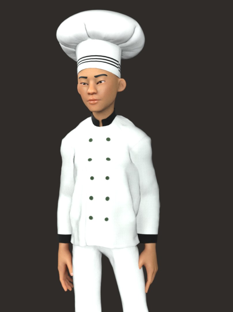 3D Cartoon 3D Rigged Food Maker Man Character Model - TurboSquid 2254444