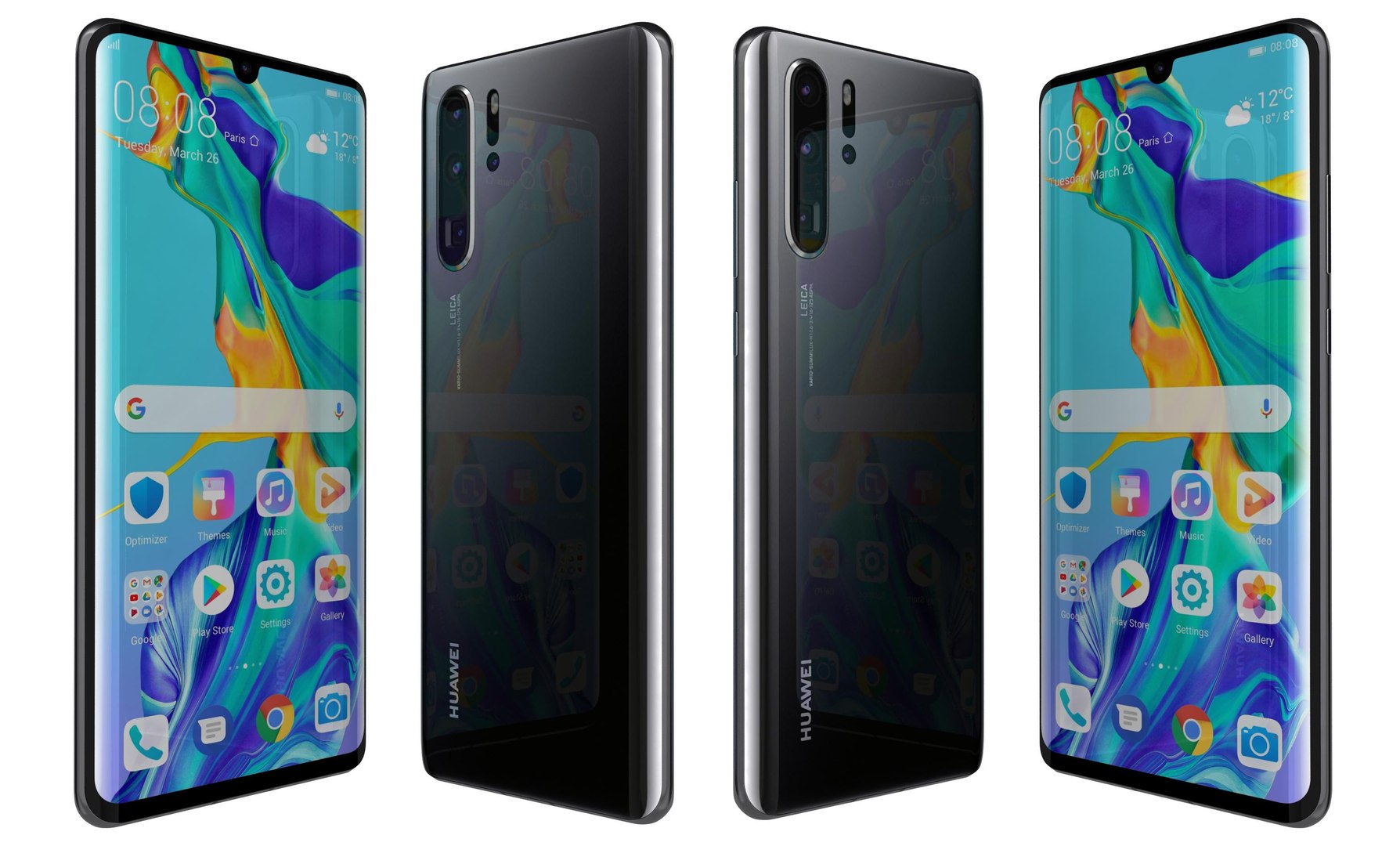 Huawei P30 Pro Black 3D Model - TurboSquid 1401063
