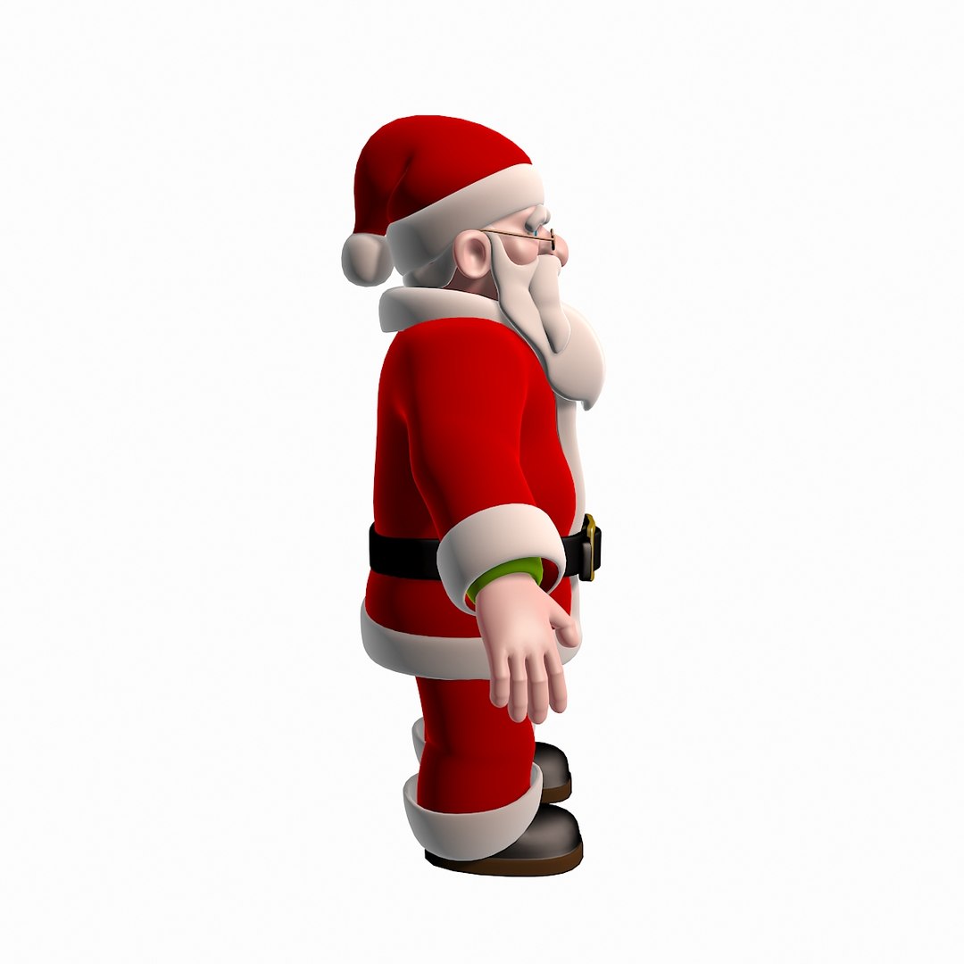 Santa Claus Cartoon Rigged Character 3d Max