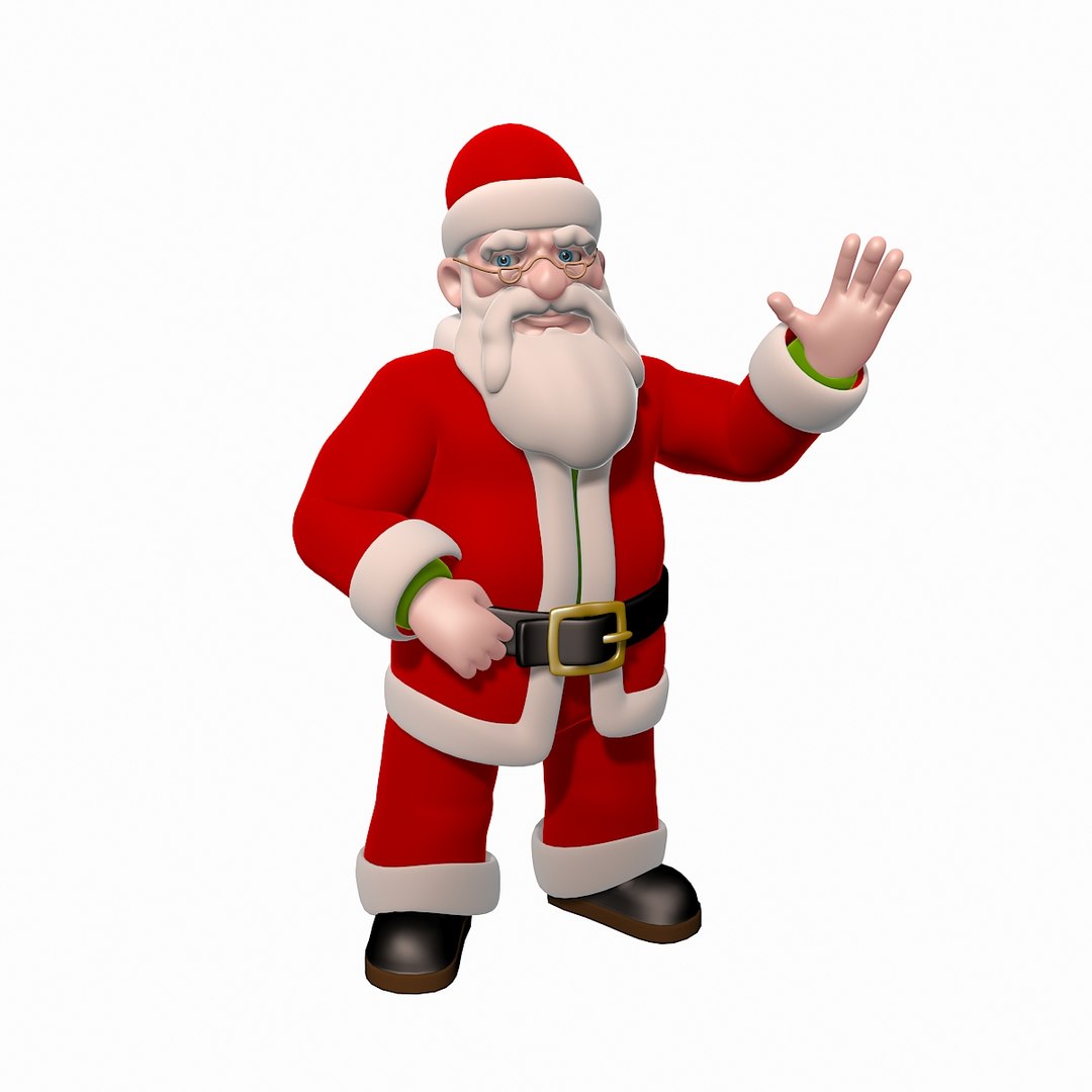 Santa Claus Cartoon Rigged Character 3d Max