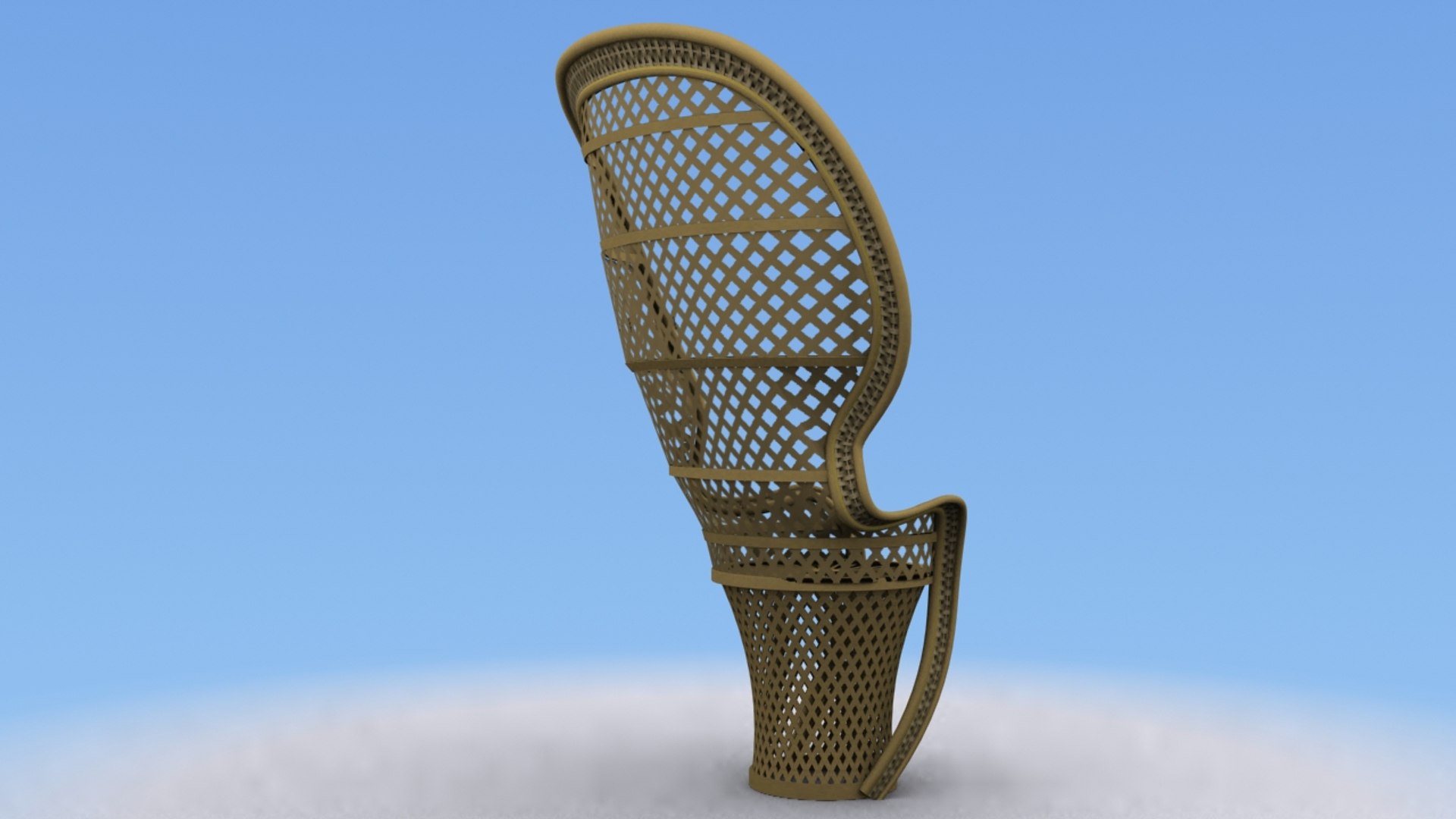 3d Wicker Fan Chair Model