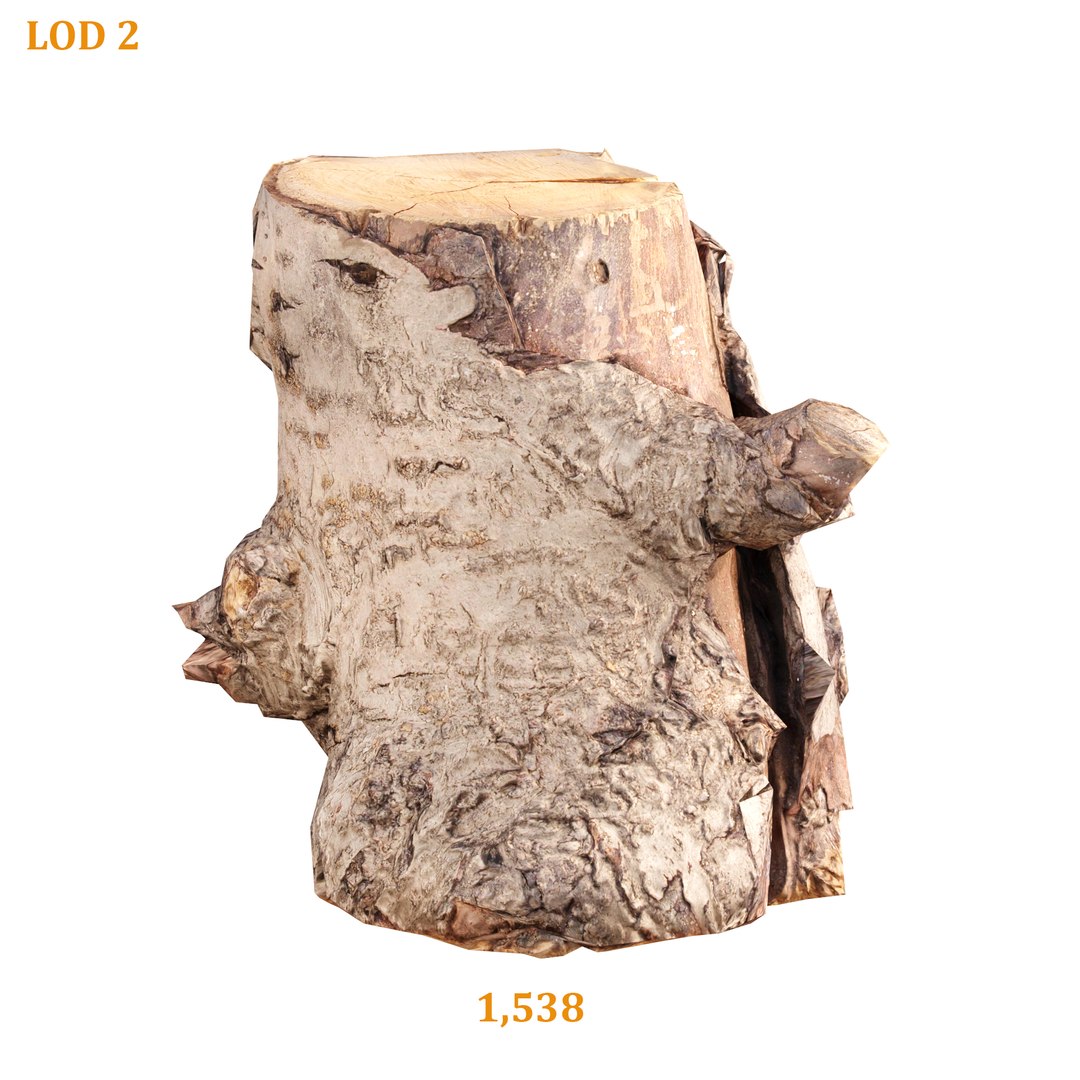 3D Model 3D Scanned Tree Log Realistic Model With LOD Vol 02 ...