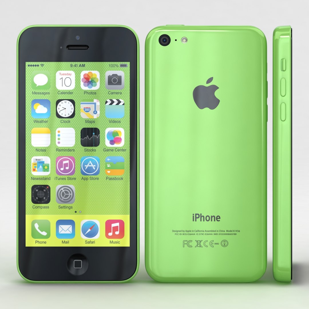 3d Apple Iphone 5c Green Model