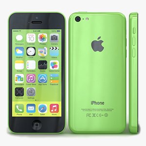 3d apple iphone 5c green model