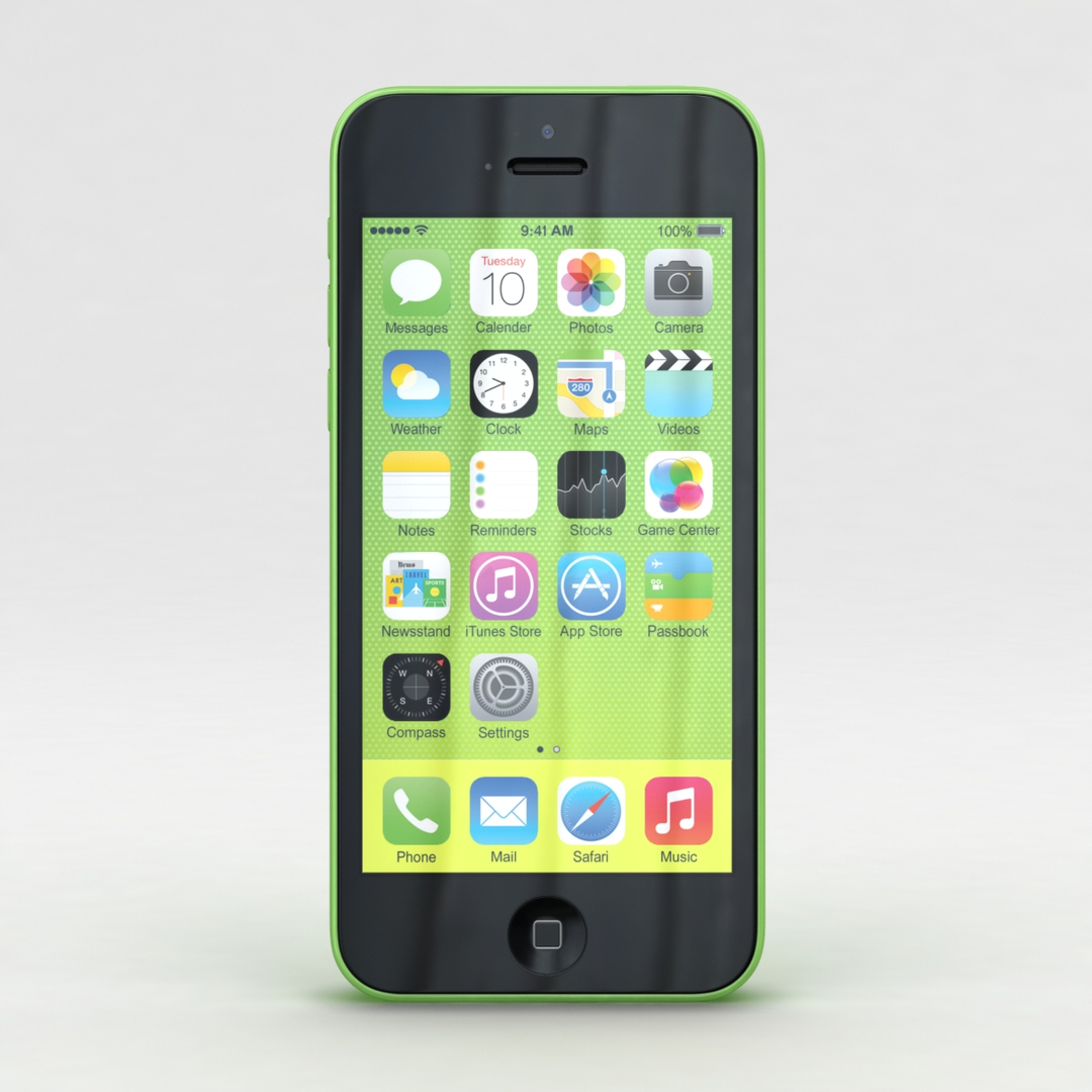 3d Apple Iphone 5c Green Model 3d Apple Iphone 5c Green Model