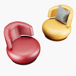 3D Modern lounge leather chair