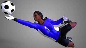 African Football Soccer GoalKeeper Female 3D model