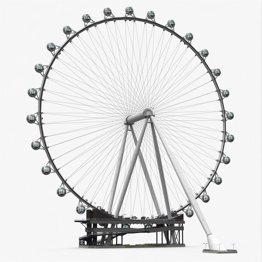 High Roller Ferris Wheel Rigged for Cinema 4D 3D model preview