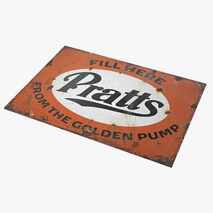 Vintage Pratts Enamel Motoring Sign