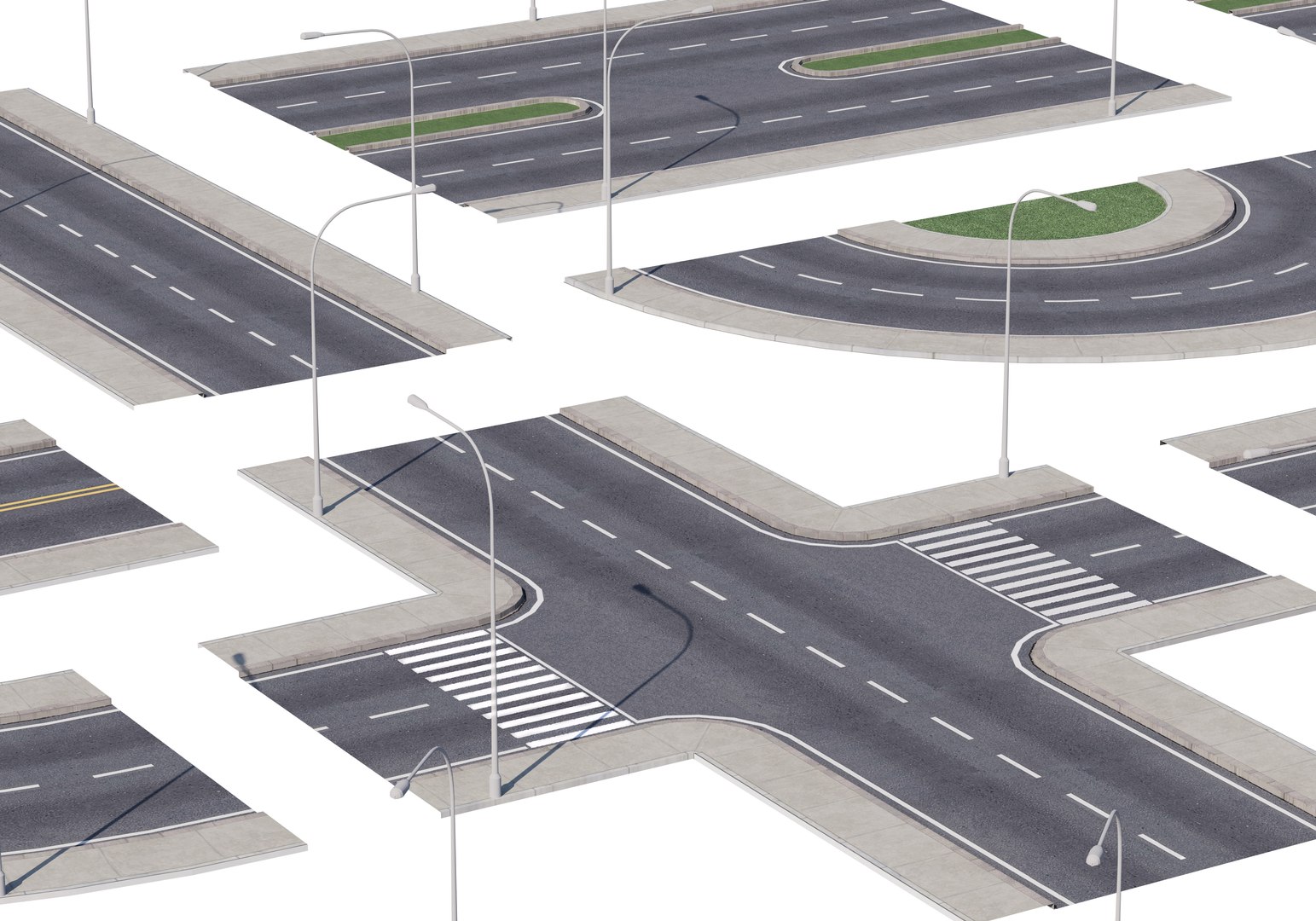 3D Lowpoly 3D Road Pack - TurboSquid 2301214