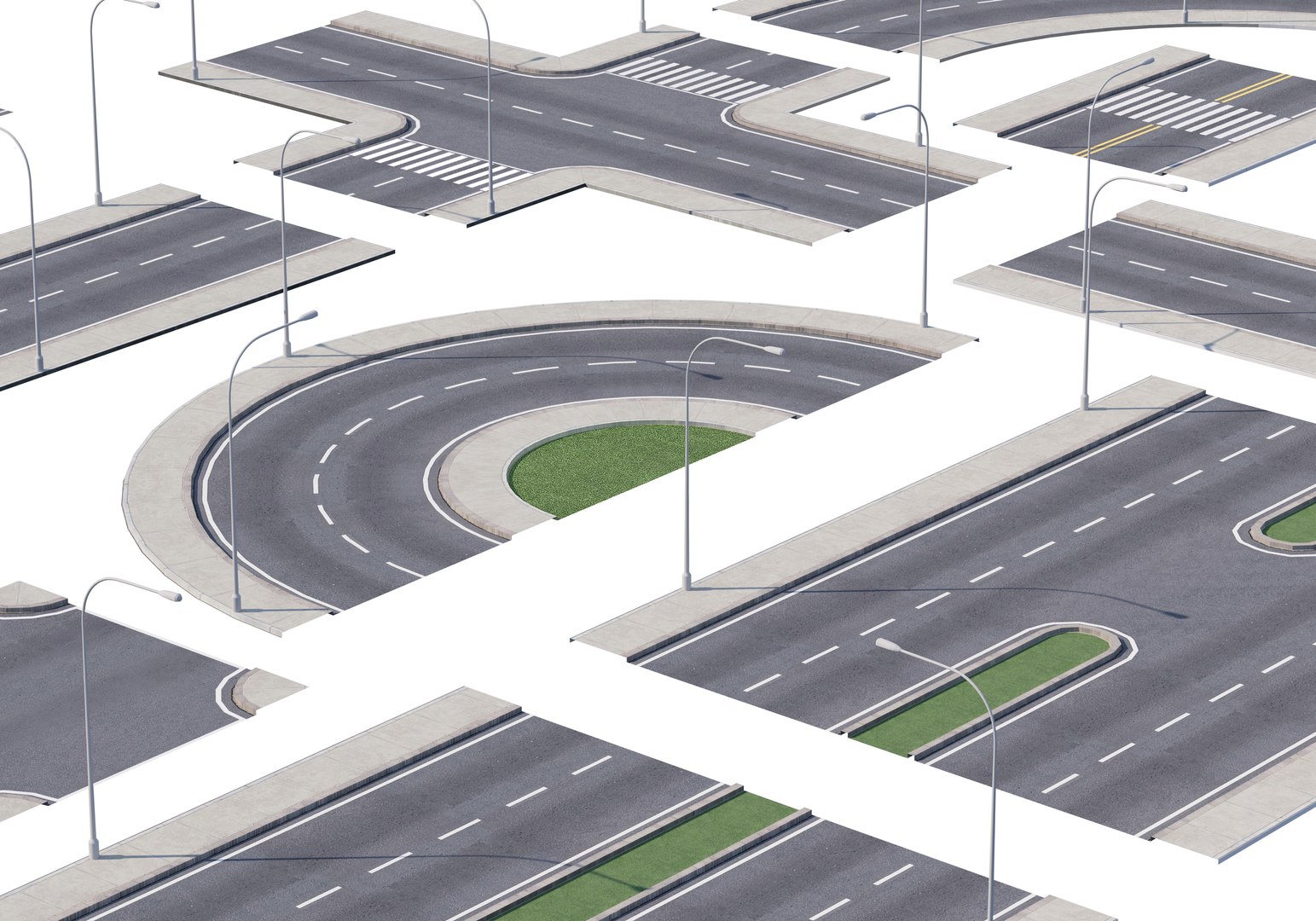 3D Lowpoly 3D Road Pack - TurboSquid 2301214
