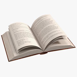 Hardcover Book Red English Text Rigged model
