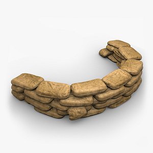 Low Poly Sandbags half circle