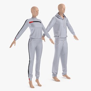 track suits male female 3D model
