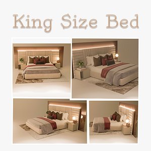 King size bed 3D model