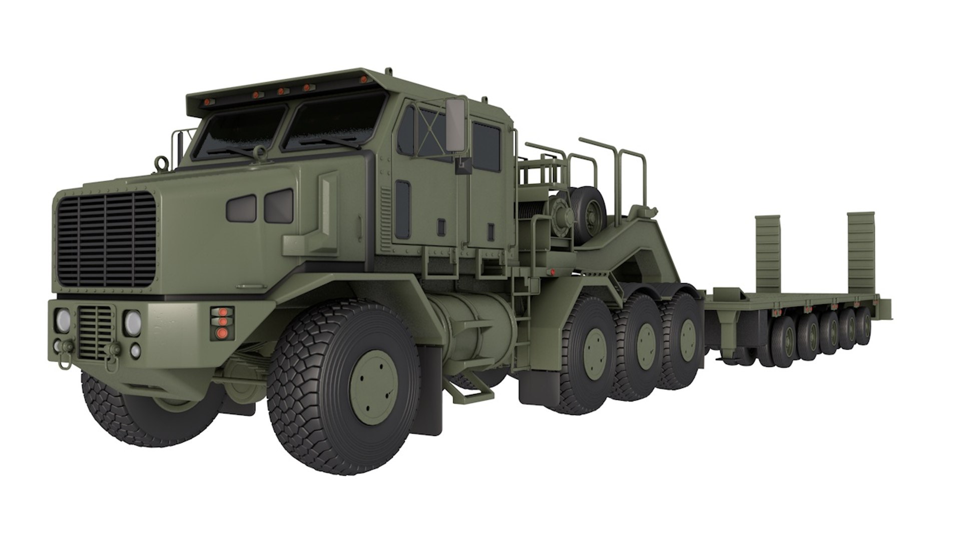 3D Oshkosh HET A1 Truck Tractor With Semi Trailer Model - TurboSquid ...