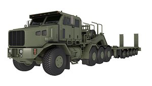 3D Oshkosh HET A1 Truck Tractor with Semi Trailer model