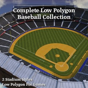 Complete Low Polygon Baseball Collection