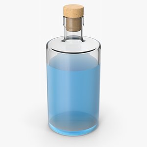 3D Glass Bottle With Cork