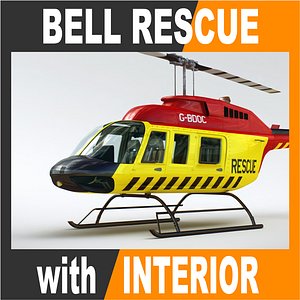 3dsmax rescue bell 206l helicopter interior