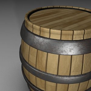 3d wooden barrel model