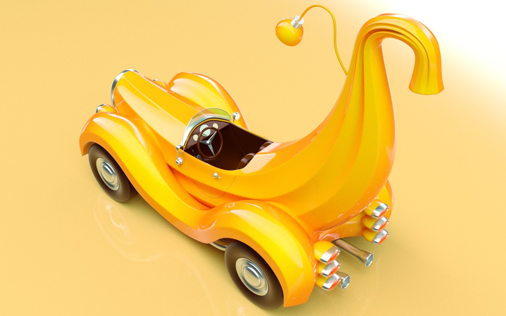 Banana Cartoon Car 01 3D Model - TurboSquid 2374840