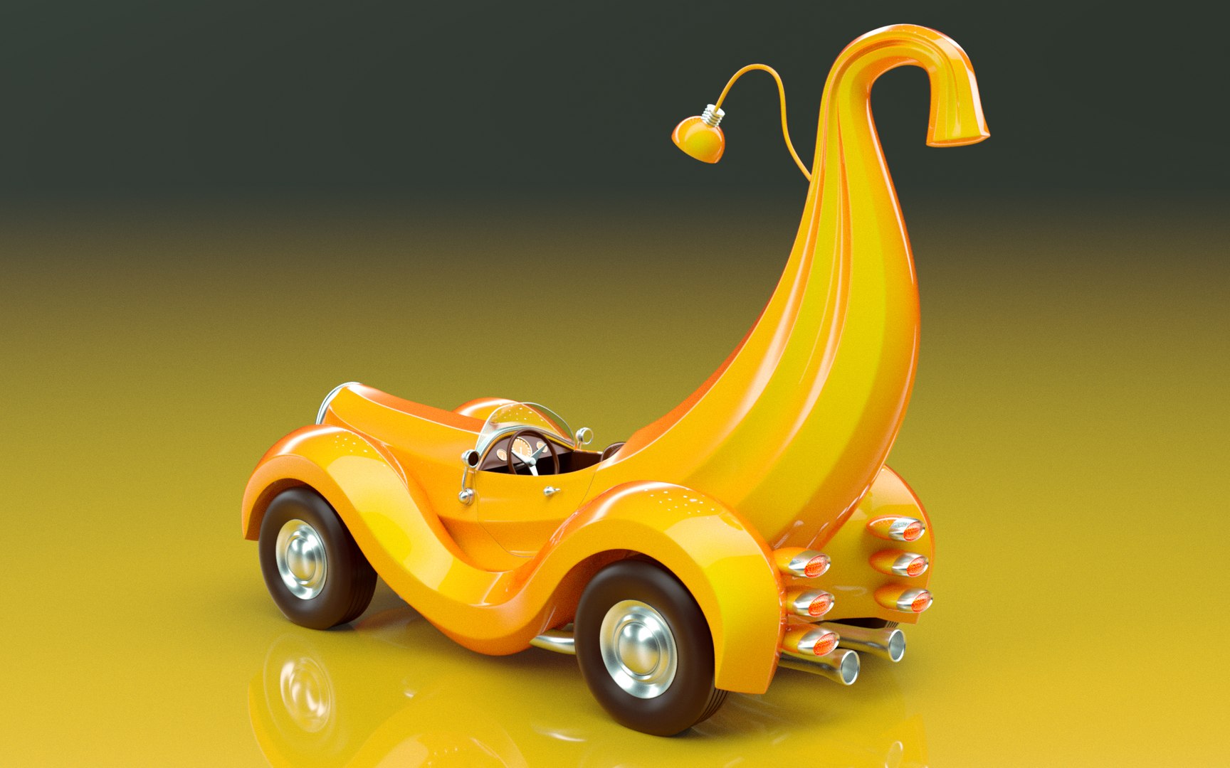 Banana Cartoon Car 01 3D Model - TurboSquid 2374840