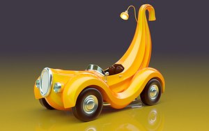 Banana Cartoon Car 01 3D model